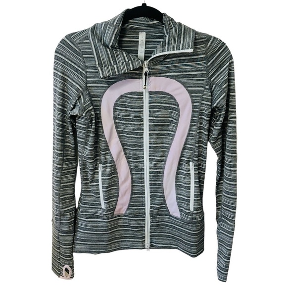 Lululemon Grey and Purple Stride Jacket Striped SZ 6 - Picture 2 of 9